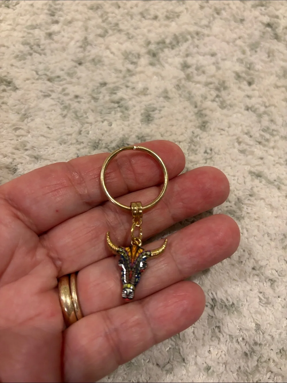 Western Bull Cattle Skull Key Chain Bag Charm NWT 2.25”